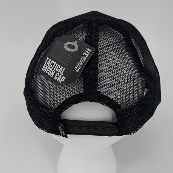 NWT Highland Tactical USA American Flag Black Trucker Mesh Adjustable Cap Hat - Picture 3 of 8